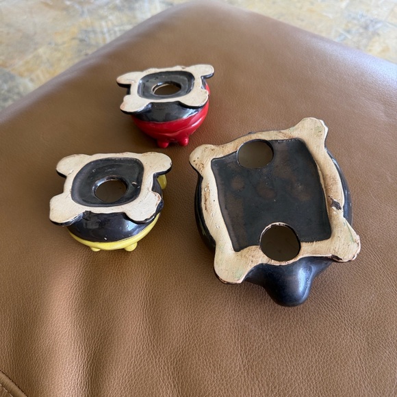 🐢CuteFamilyofTurtlesHandmadeHandPaintedCeramicVibrant Colors GlazedPapaMamaBaby - Picture 9 of 15